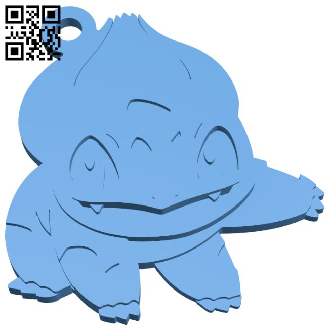 Bulbasaur key chain H007233 file stl free download 3D Model for CNC and 3d printer