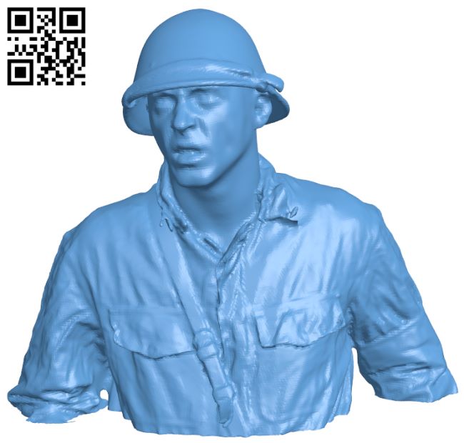 Bust of Dutch Soldier WW2 H007347 file stl free download 3D Model for CNC and 3d printer