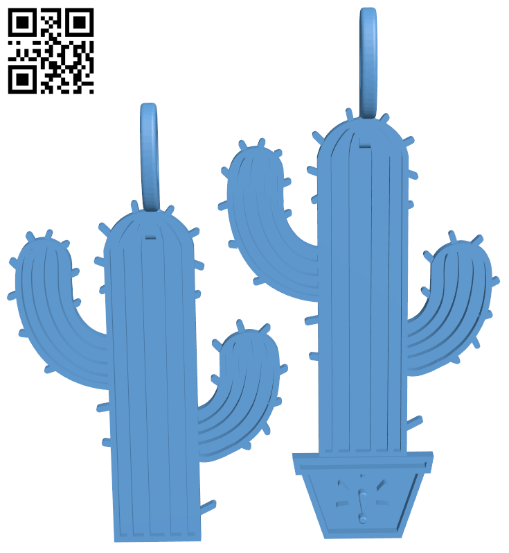 Cactus keychain H006651 file stl free download 3D Model for CNC and 3d printer
