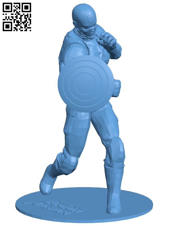 Captain America - Superhero H007458 file stl free download 3D Model for CNC and 3d printer