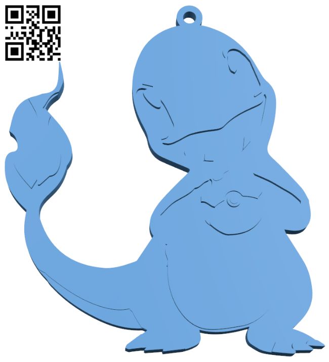 Charmander Keychain H007411 file stl free download 3D Model for CNC and 3d printer