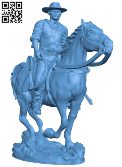 Cowboy on horseback H006722 file stl free download 3D Model for CNC and 3d printer