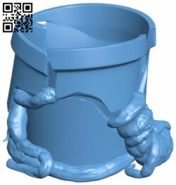 Cracked flower pot H007244 file stl free download 3D Model for CNC and 3d printer