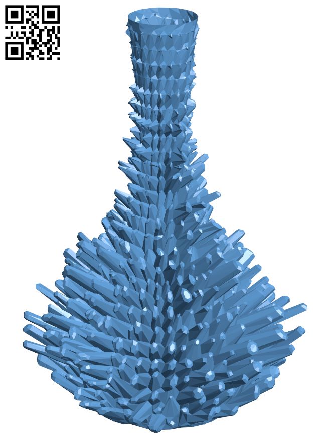 Crystallized vase H007354 file stl free download 3D Model for CNC and 3d printer