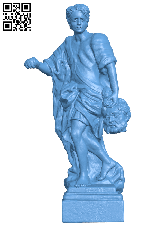 David - Biblical figure H006725 file stl free download 3D Model for CNC and 3d printer