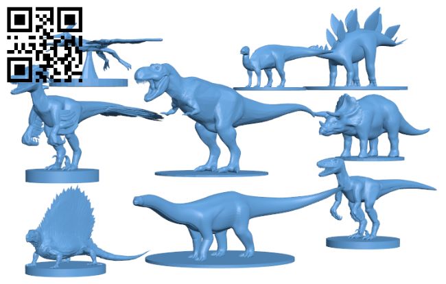 Dinosaur collection H006807 file stl free download 3D Model for CNC and 3d printer