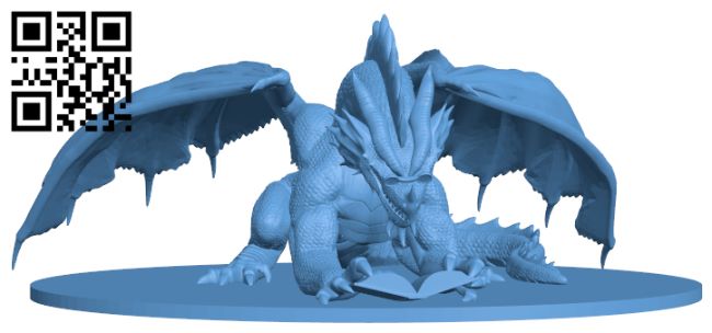 Dragon reading a book H007528 file stl free download 3D Model for CNC and 3d printer