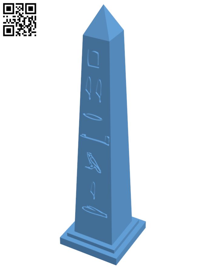 Egyptian Obelisk H007130 file stl free download 3D Model for CNC and 3d printer