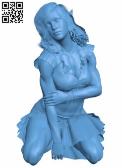 Elf Girl Kneeling H006811 file stl free download 3D Model for CNC and 3d printer