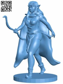 Female Elf Archer H006990 file stl free download 3D Model for CNC and 3d printer