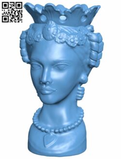 Female Sicilian Testa Di Moro H007133 file stl free download 3D Model for CNC and 3d printer