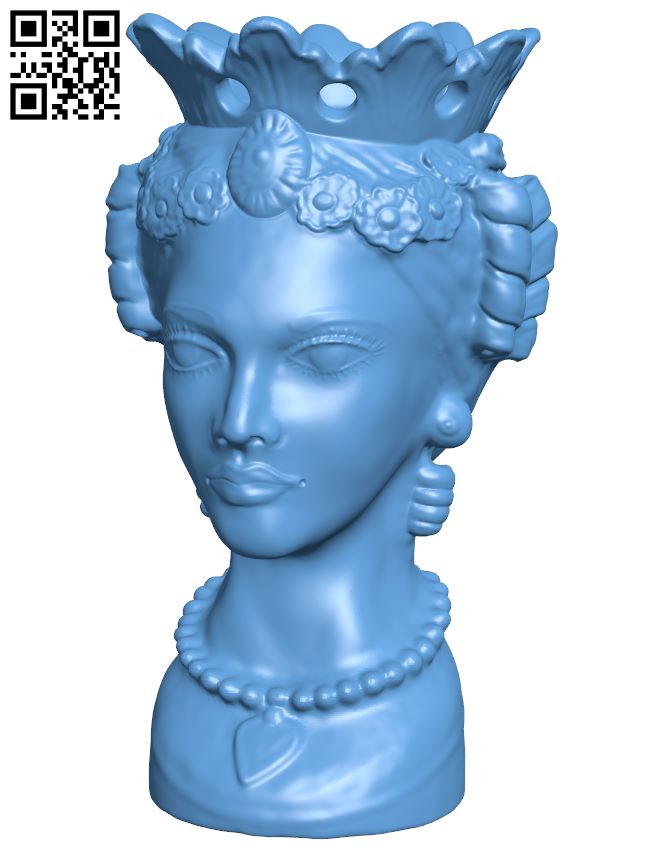 Female Sicilian Testa Di Moro H007133 file stl free download 3D Model for CNC and 3d printer