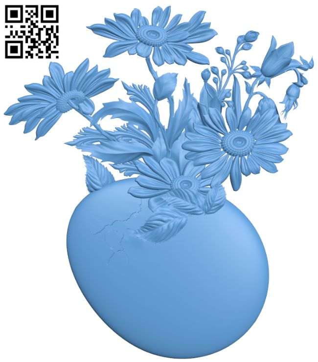 Flower painting T0000651 download free stl files 3d model for CNC wood carving