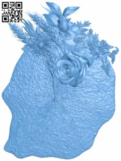 Flower painting T0000652 download free stl files 3d model for CNC wood carving