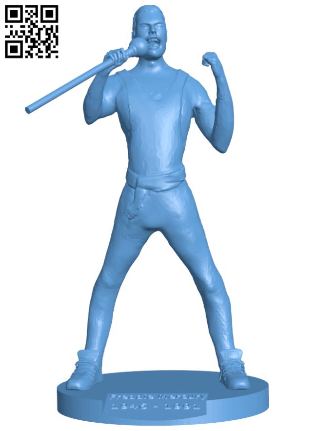 Freddie Mercury H007296 file stl free download 3D Model for CNC and 3d printer