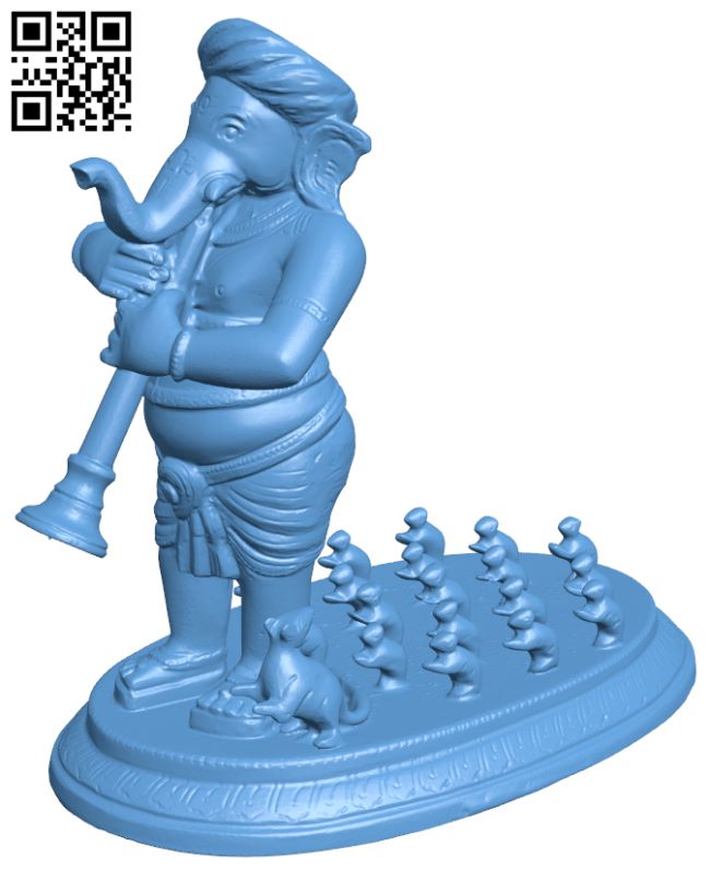 Ganesha As Pied Piper H007358 file stl free download 3D Model for CNC and 3d printer