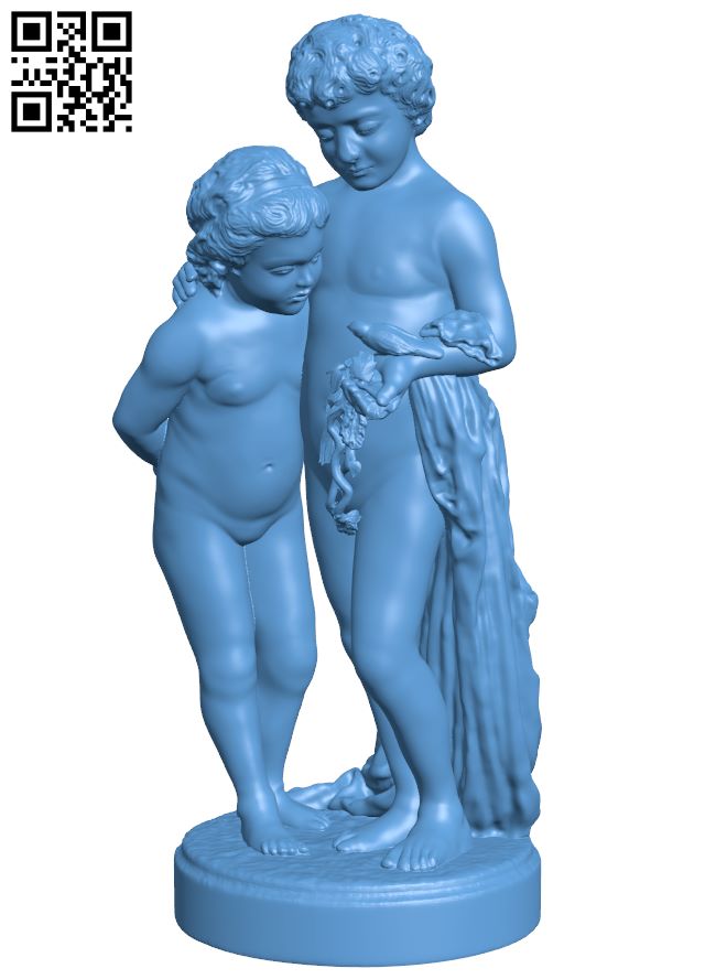 Girl and boy H006817 file stl free download 3D Model for CNC and 3d printer
