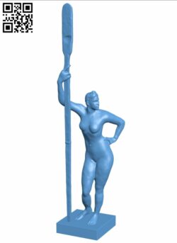 Girl with oar H006820 file stl free download 3D Model for CNC and 3d printer
