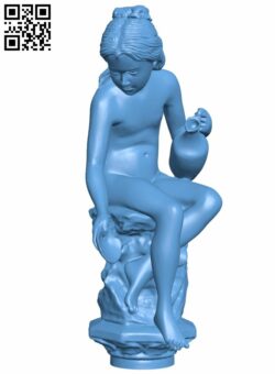 Girl with shell H006821 file stl free download 3D Model for CNC and 3d printer