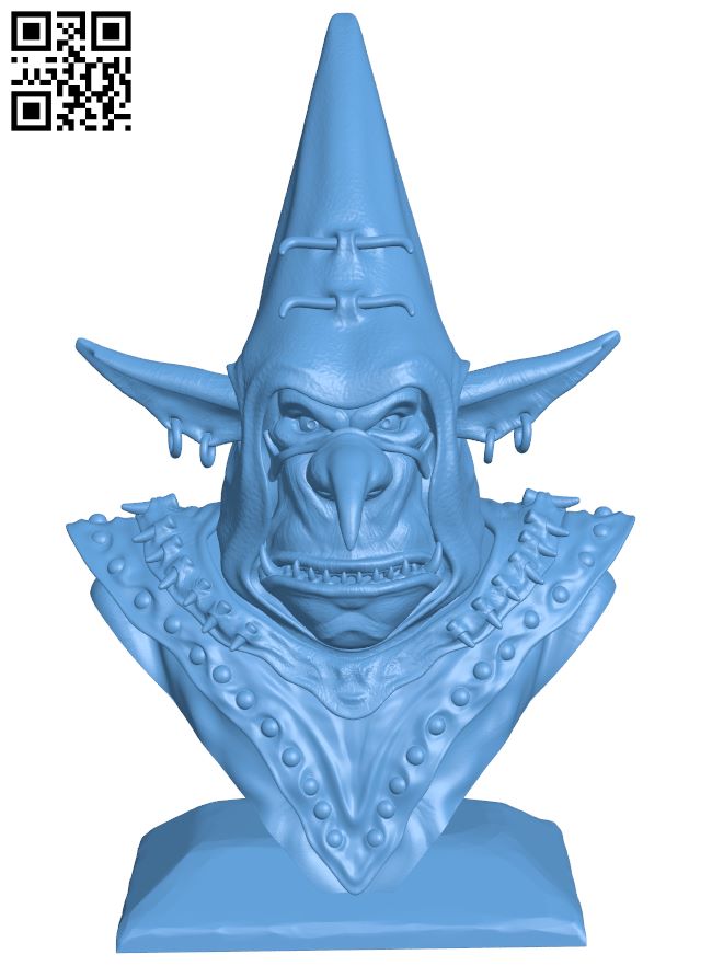 Goblin bust H007266 file stl free download 3D Model for CNC and 3d printer