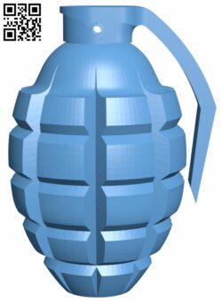 Grenade themed pot H006884 file stl free download 3D Model for CNC and 3d printer