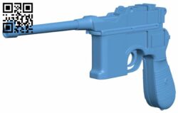 Gun Mauser C96 H007428 file stl free download 3D Model for CNC and 3d printer