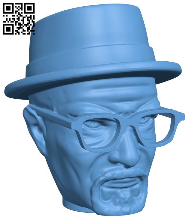 Head of Walter White - Lego H007474 file stl free download 3D Model for CNC and 3d printer