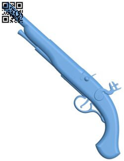 Hexagonal barrel flintlock pistols H006824 file stl free download 3D Model for CNC and 3d printer