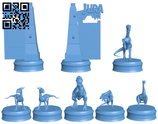 Jurassic chess H007147 file stl free download 3D Model for CNC and 3d printer