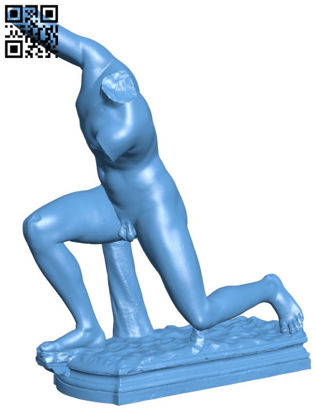 Kneeling Man H007476 file stl free download 3D Model for CNC and 3d printer