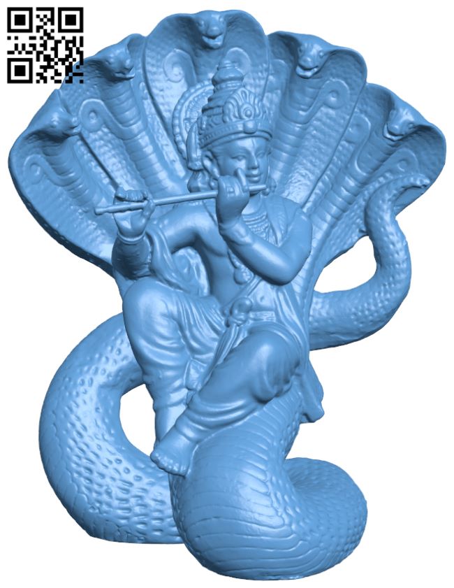 Krishna Tames Serpent Kaliya H007155 file stl free download 3D Model for CNC and 3d printer