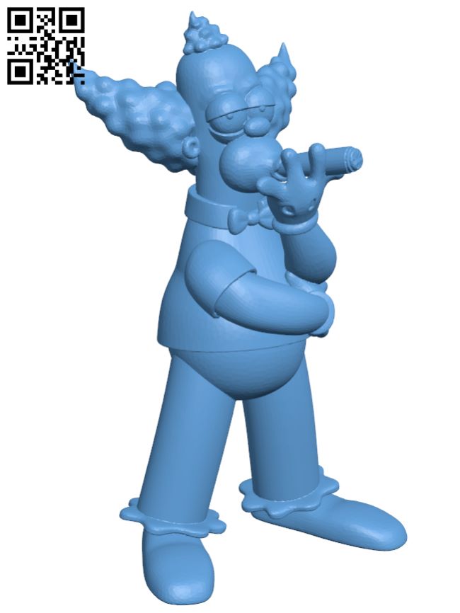 Krusty the Clown H007369 file stl free download 3D Model for CNC and 3d printer