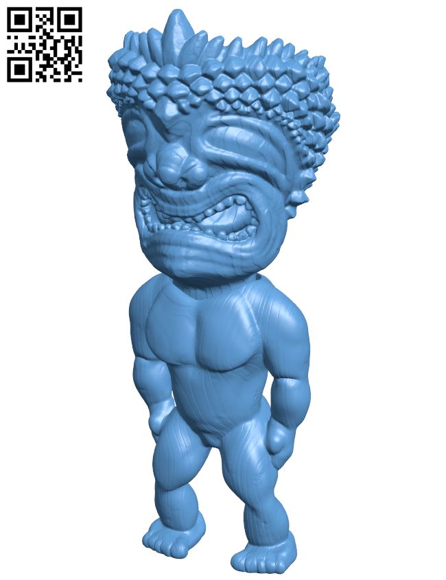 Ku - Hawaiian God H007370 file stl free download 3D Model for CNC and 3d printer
