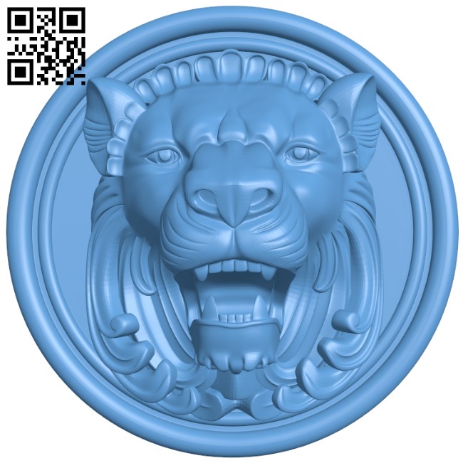 Lion head pattern T0000592 download free stl files 3d model for CNC wood carving