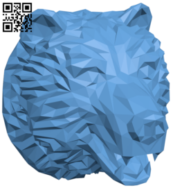Low poly bear head H006619 file stl free download 3D Model for CNC and 3d printer
