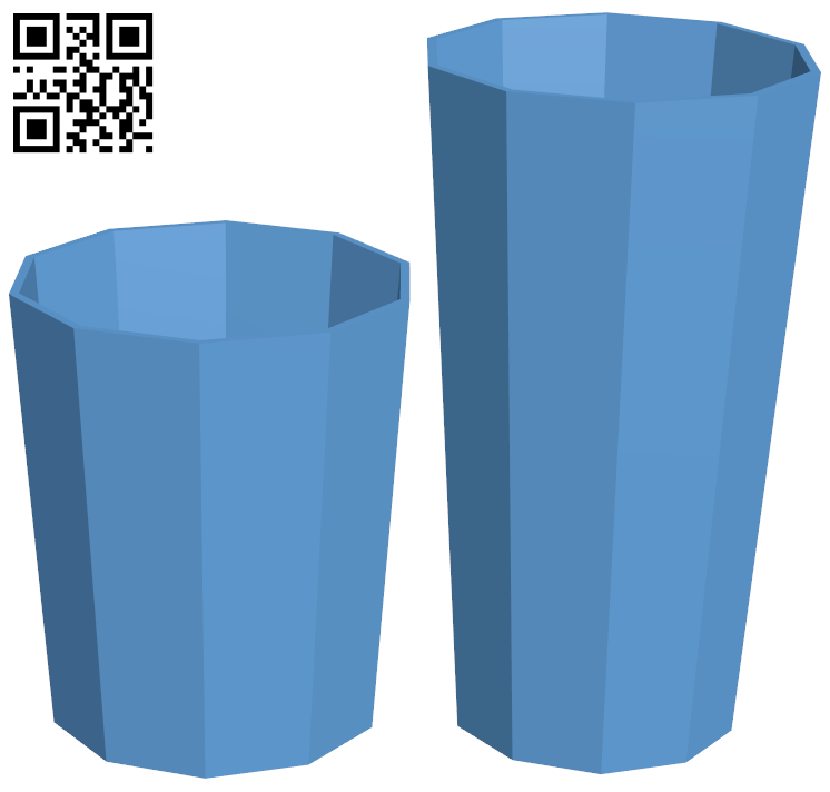 Low poly cup H006764 file stl free download 3D Model for CNC and 3d printer