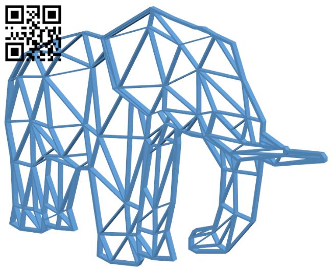 Low poly elephant H007372 file stl free download 3D Model for CNC and 3d printer