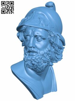Menelaus bust H007042 file stl free download 3D Model for CNC and 3d printer