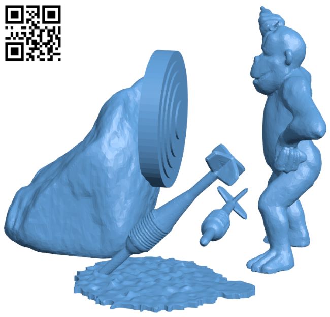 Monkeys throwing darts H007046 file stl free download 3D Model for CNC and 3d printer