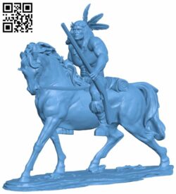 Native Sioux Warrior Rider H007008 file stl free download 3D Model for CNC and 3d printer