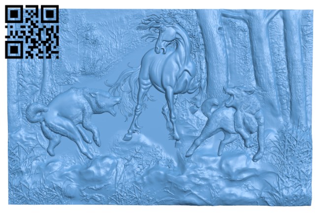 Pictures of hunting dogs and horse T0000534 download free stl files 3d model for CNC wood carving