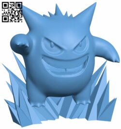 Pokemon Gengar H007456 file stl free download 3D Model for CNC and 3d printer