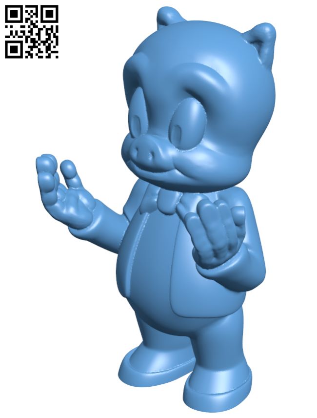 Porky Pig H006834 file stl free download 3D Model for CNC and 3d printer