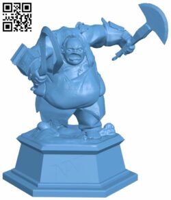 Pudge Trophy Dota 2 H006895 file stl free download 3D Model for CNC and 3d printer