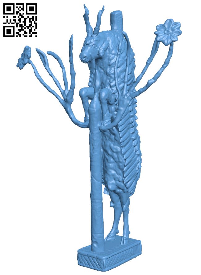Ram in a thicket H007381 file stl free download 3D Model for CNC and 3d printer