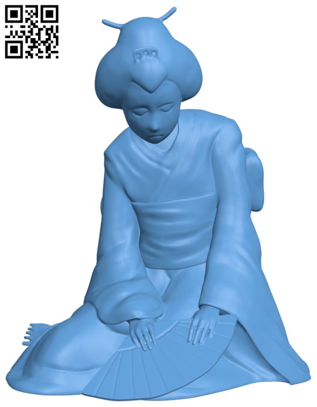 Sad Geisha - Woman H007485 file stl free download 3D Model for CNC and 3d printer