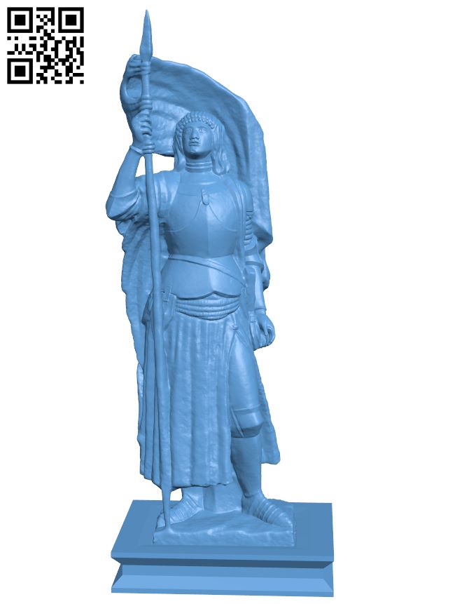 Saint Joan of Arc with the battle standard H007068 file stl free download 3D Model for CNC and 3d printer