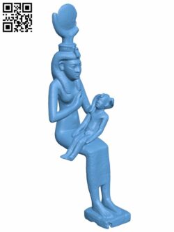 Seated Isis Figure With Child Horus H007072 file stl free download 3D Model for CNC and 3d printer