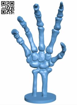 Skeleton hand H007078 file stl free download 3D Model for CNC and 3d printer