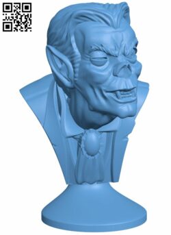Smiling vampire bust H007185 file stl free download 3D Model for CNC and 3d printer